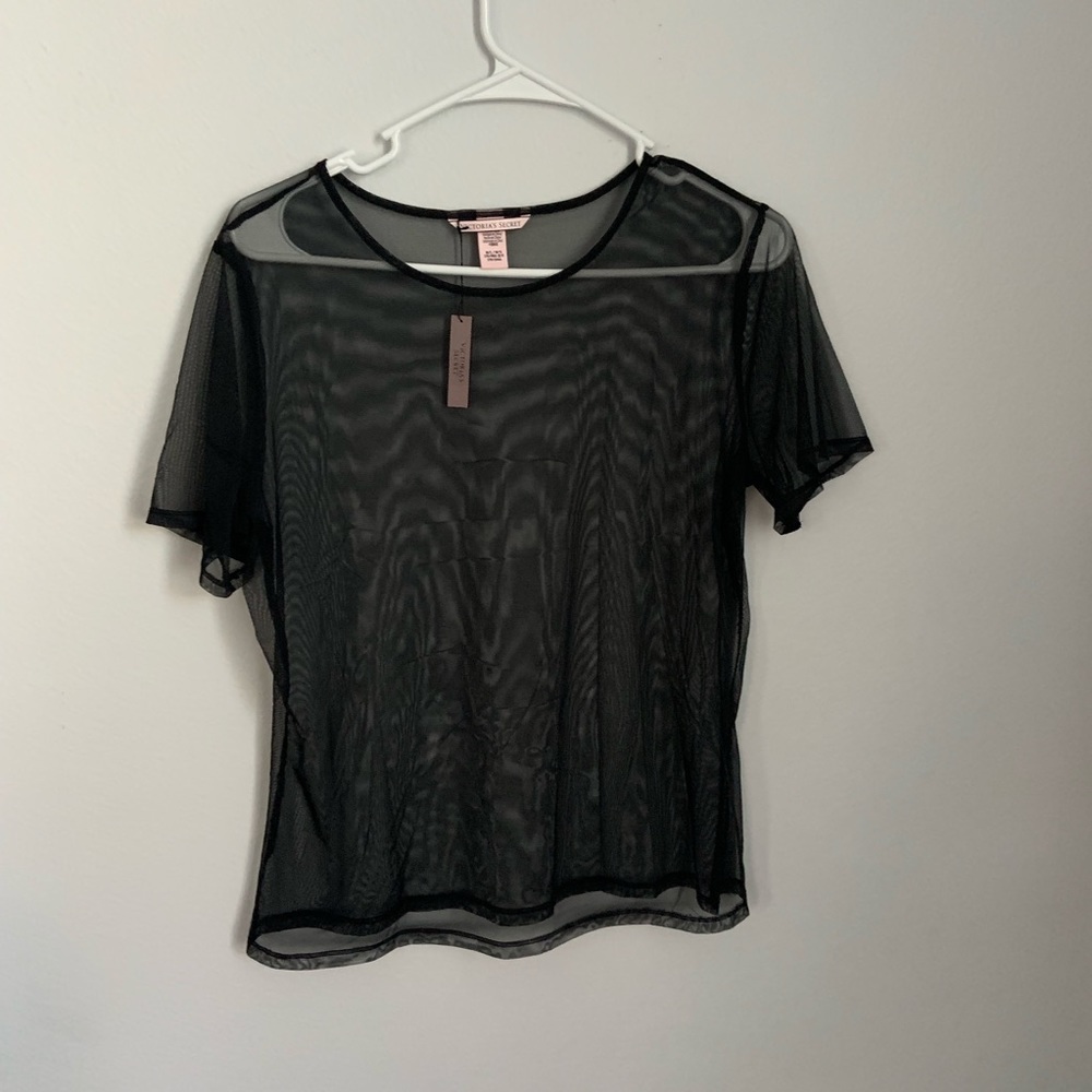 Victoria’s Secret Mesh Black Top Size- M/L